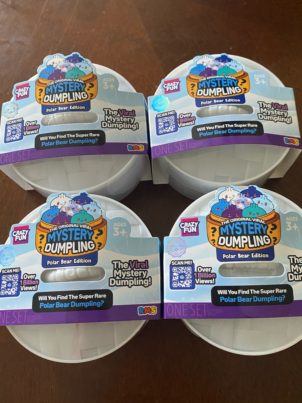 4x Authentic RMS Crazy Fun Mystery Dumpling Polar Bear Edition BRAND NEW SEALED!